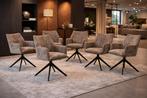 Nieuwe set van 6 khaki eetkamerstoelen - direct leverbaar!, Overige kleuren, Nieuw, Modern trendy draaibaar, Ophalen of Verzenden