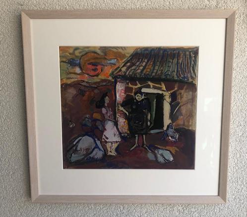 Pieter Defesche (1921-1998) "Boerenerf", Antiek en Kunst, Kunst | Schilderijen | Klassiek, Ophalen