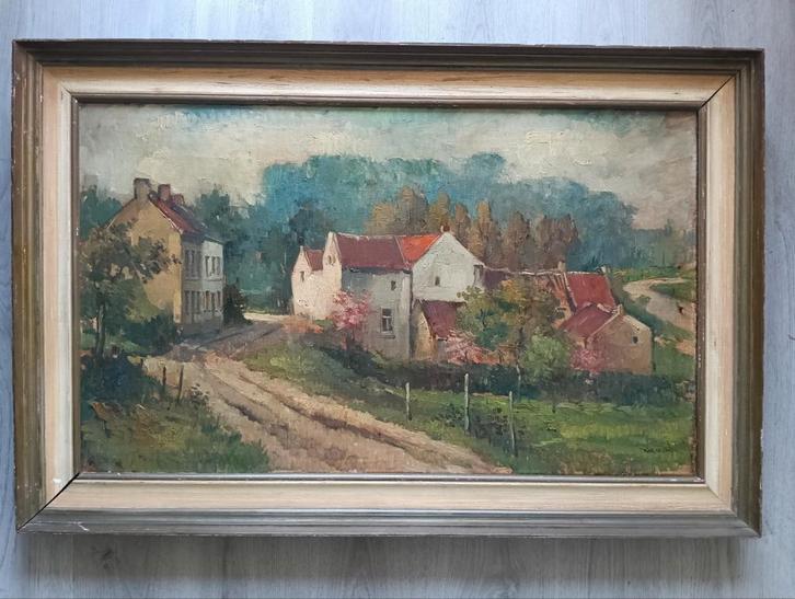 Walther Neuhof (1902-1982) Jekerdal Dorpsgezicht Maastricht, Antiek en Kunst, Kunst | Schilderijen | Klassiek, Ophalen of Verzenden