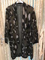 V) AA7 groen wollen vest maat XL/XXL panterprint luipaard, Verzenden, Zo goed als nieuw, Maat 46/48 (XL) of groter, Groen