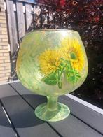 Zonnebloem vaas, Geel, Ophalen of Verzenden, Minder dan 50 cm, Glas