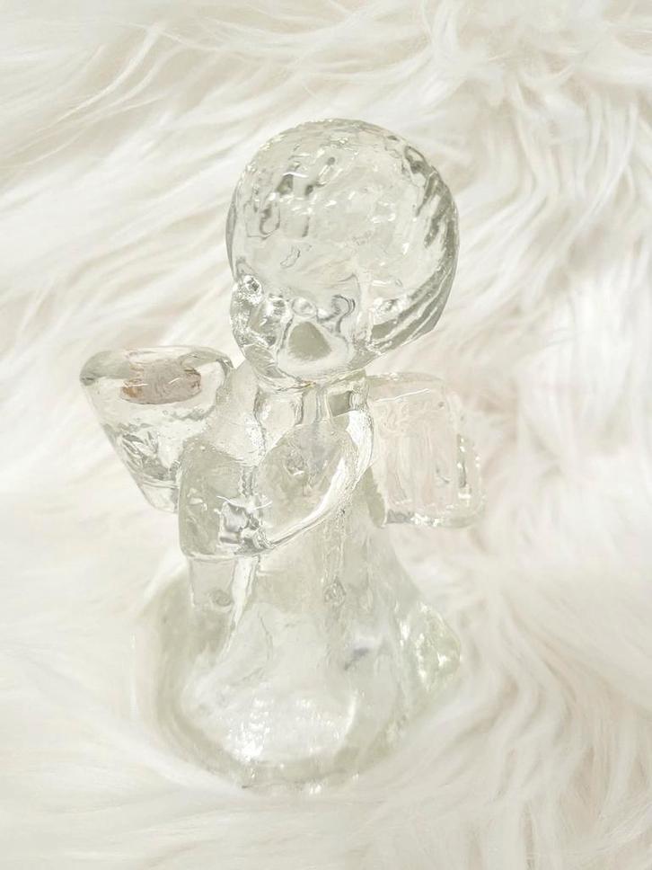Glazen kaarsenhouder engeltje., Diversen, Kerst, Ophalen of Verzenden