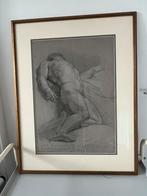 Klassieke school studie tekening mannelijk naakt 2, Antiek en Kunst, Ophalen