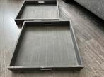 Dienbladen 2X grijs, Huis en Inrichting, Woonaccessoires | Dienbladen, Ophalen of Verzenden, Gebruikt, Vierkant, Hout