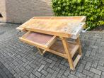 Houten werkbank in goede staat, Doe-het-zelf en Verbouw, Werkbanken, Ophalen, Zo goed als nieuw, Bankschroef