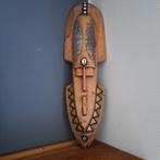 Bieden : 54 cm lang handgemaakt (in ghana) masker / houtwerk, Ophalen of Verzenden