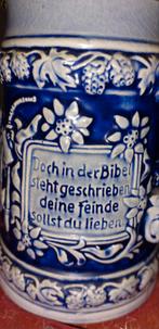Vintage/West-Duitse Bierpul, met mooie teksten,tinnen deksel, Ophalen of Verzenden
