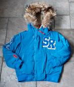 Stoere blauw winterjas maat 128 freedomday, Zo goed als nieuw, Jongen, Jas, Ophalen of Verzenden
