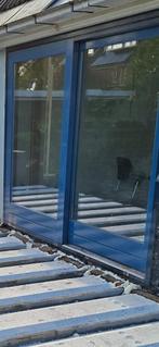 Hardhouten schuifpui zware kwaliteit, Ophalen, Gebruikt, Buitendeur, Schuifdeur