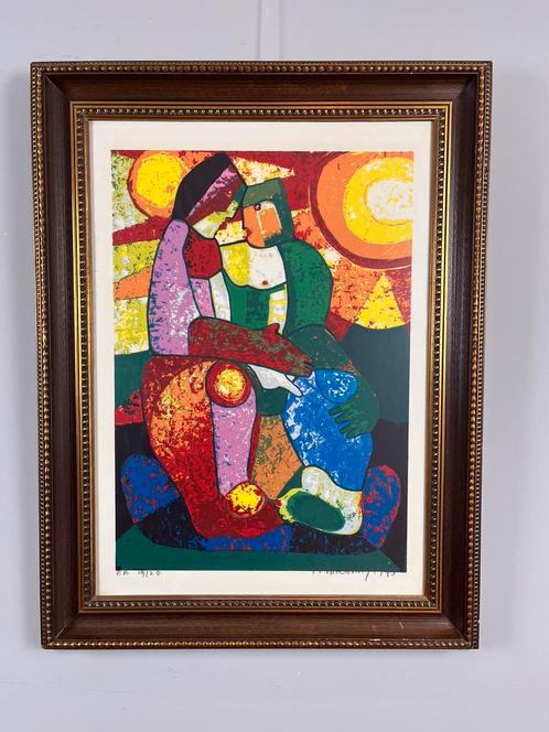 Theo Mackaay Zeefdruk 1995, Antiek en Kunst, Kunst | Schilderijen | Abstract, Ophalen of Verzenden