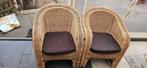 2 rotan stoelen, Tuin en Terras, Tuinstoelen, Ophalen, Gebruikt, Rotan