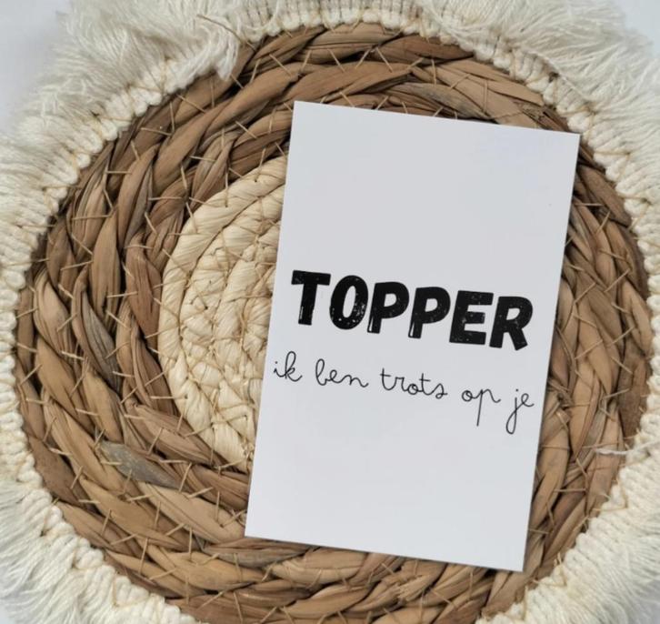 Mini kaartje topper ik ben trots op je, Hobby en Vrije tijd, Overige Hobby en Vrije tijd, Nieuw, Ophalen of Verzenden