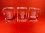 Kristallen (?) hologram beeldjes van het koningshuis, Verzamelen, Ophalen of Verzenden, Zo goed als nieuw, Nederland, Overige typen