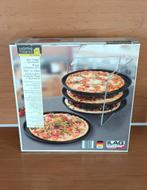 Pizzabakset 5-delig. 4  Zenker bakplaten + frame., Ophalen of Verzenden, Gebruikt