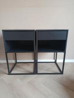 Twee ikea vikhammer nachtkastjes | zwart, Ophalen, Gebruikt, Minder dan 45 cm, 55 tot 70 cm