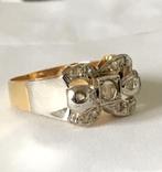 Ring 18 k Goud Duo color 11 Briljant Antiek 5.49 gr💎😍🎁👌, 20 of groter, Wit, Ophalen of Verzenden, Zo goed als nieuw