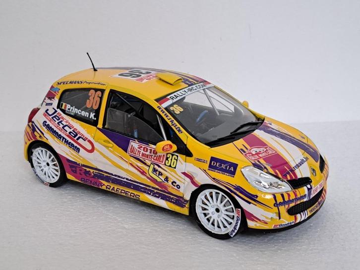 Renault Clio R3 Rally Monte Carlo 2010 K Princen 1/18 Uniek, Hobby en Vrije tijd, Modelauto's | 1:18, Zo goed als nieuw, Auto
