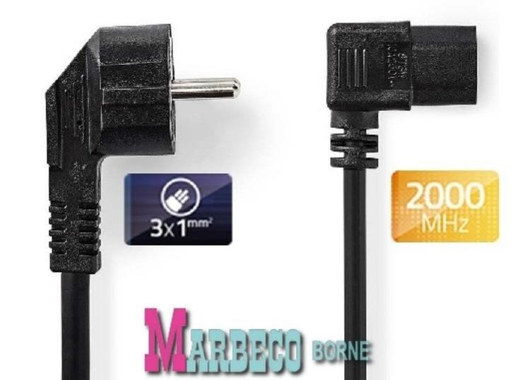 Voedingskabel, Stroomkabel, Stroomsnoer, Haaks, Schuko, 5 m, Audio, Tv en Foto, Audiokabels en Televisiekabels, Nieuw, Overige kabels