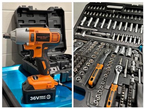 171 delig Gereedschapkoffer + Slagmoersleutel 36V, Doe-het-zelf en Verbouw, Gereedschap | Handgereedschap, Nieuw, Ophalen of Verzenden