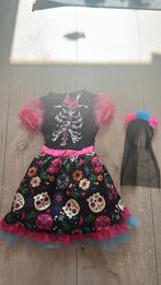 Halloween Mexicaanse verkleedjurk met sluier maat 140, Ophalen of Verzenden, Gebruikt, 134 t/m 140, Meisje