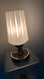 Art deco / Vintage  Tafellampje met Glazen Kap, Ophalen, Gebruikt, Glas, Minder dan 50 cm