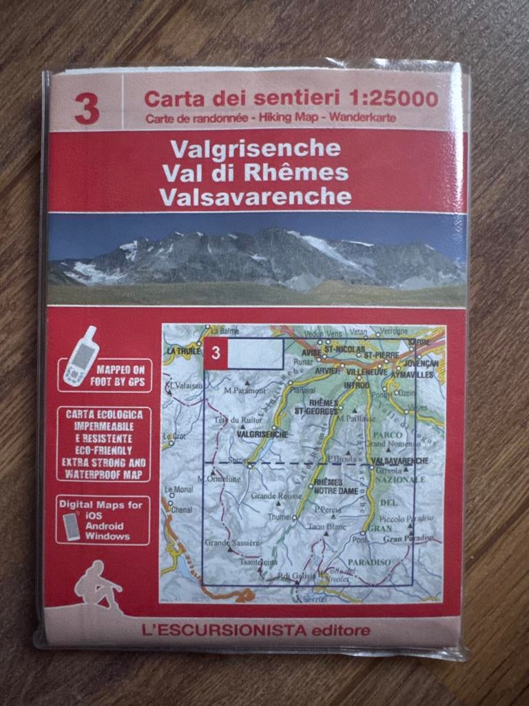 Wandelkaart Valgrisenche Val di Rhêmes Valsavarenche 1:25000, Boeken, Atlassen en Landkaarten, 2000 tot heden, Italië, Ophalen of Verzenden