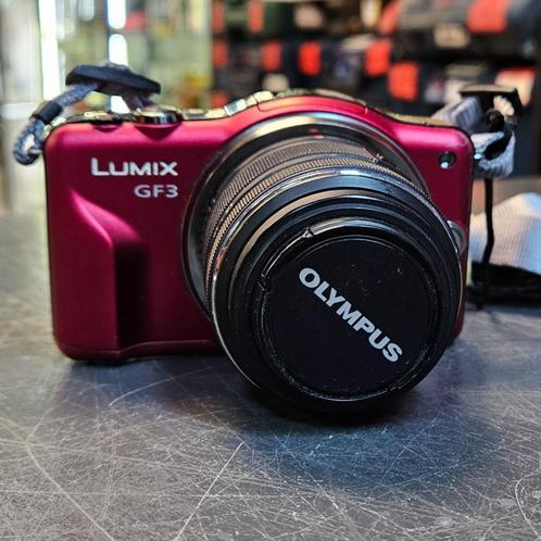 Lumix DMC-GF3 - Rood/Zwart + Panasonic Lumix G Vario 14-42mm, Audio, Tv en Foto, Fotocamera's Digitaal, Gebruikt