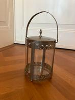 Art Deco Bonbonnière metaal en geslepen glas, Ophalen of Verzenden