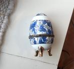 Als nieuw vintage Limoge porseleinen ei met goud handpainted, Ophalen of Verzenden