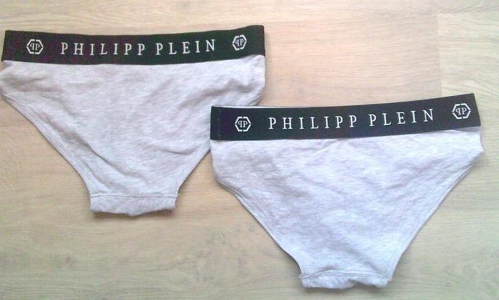 Philipp plein 2x lichtgrijze slip skull  S, Kleding | Heren, Ondergoed, Slip, Grijs, Verzenden