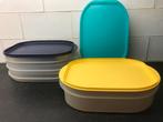 Tupperware stapeldrie stapelbakjes stapel 3 vleeswaren beleg, Verzenden, Gebruikt, Groen, Schaal