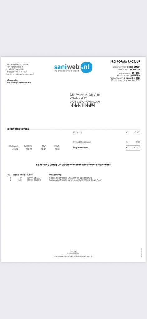 Italiaanse Badkamer tegels, Tickets en Kaartjes, Kortingen en Cadeaubonnen, Eén persoon, Cadeaubon