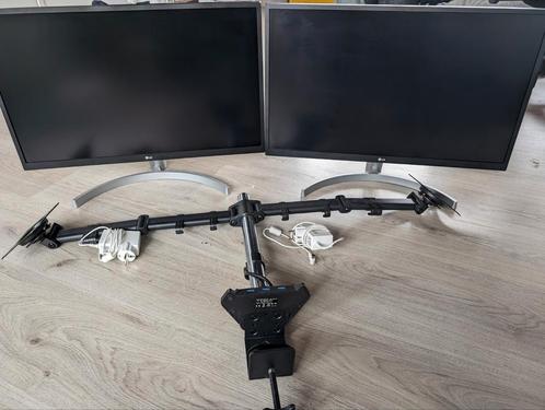 Twee 27-inch 4K-monitoren met Dual Monitor Arm en USB 3.2 Ge, Computers en Software, Monitoren, Gebruikt, 60 Hz of minder, DisplayPort