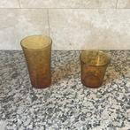 2x 6 duralex glazen hoog en laag amber glas vintagelook, Verzamelen, Ophalen of Verzenden, Nieuw, Overige typen