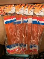 Oranje rietjes met vlag super leuk voor het EK deze zomer, Nieuw, Ophalen of Verzenden, Oranje of Koningsdag
