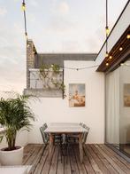 Terras Teakhouten Eettafel, Tuin en Terras, Ophalen, Gebruikt, Rechthoekig, Teakhout