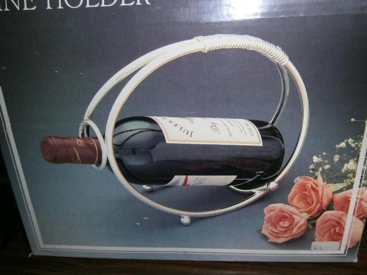zilveren wijnfleshouder, Huis en Inrichting, Woonaccessoires | Wijnrekken, Nieuw, Minder dan 50 cm, Metaal, Minder dan 5 flessen