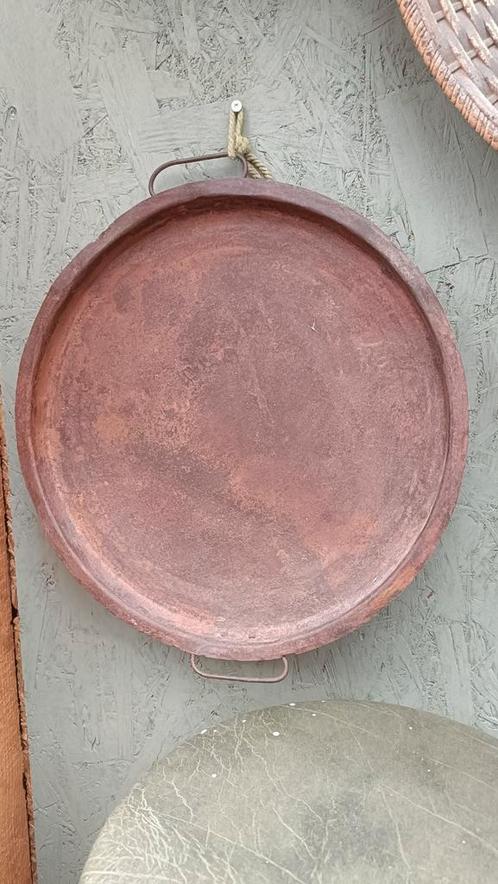 Metalen Wandbord met Handvatten, Huis en Inrichting, Woonaccessoires | Dienbladen, Gebruikt, Metaal, Rond, Ophalen of Verzenden