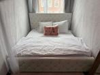 Lederen bed 180x200 met matrassen - Zo goed als nieuw!, Overige materialen, Tweepersoons, Ophalen of Verzenden, Zo goed als nieuw
