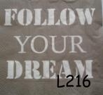 OPRUIMING servetten decoupage – follow your dream L216, Verzenden, Nieuw, Materiaal