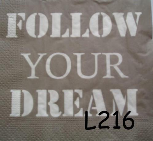 OPRUIMING servetten decoupage – follow your dream L216, Hobby en Vrije tijd, Knutselen, Nieuw, Materiaal, Verzenden