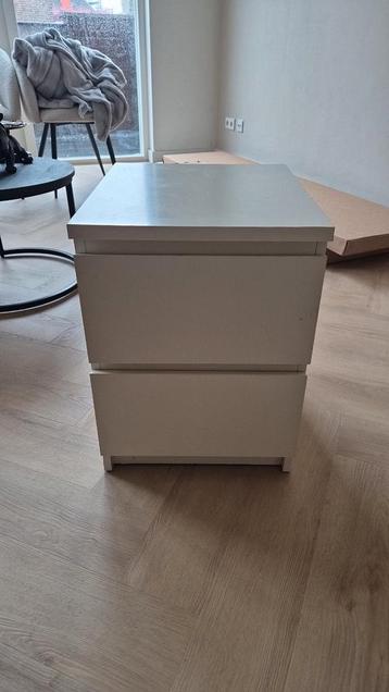 Ikea Malm wit ladekastje (2 stuks)