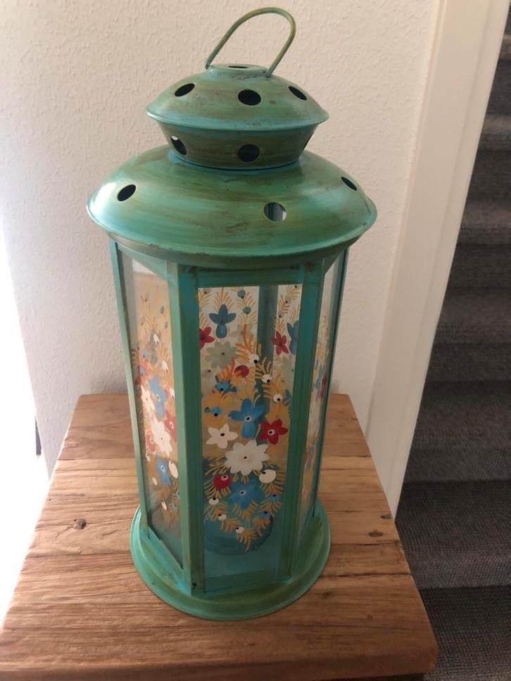 Decoratieve Rice Lantaarn met Bloemen, Huis en Inrichting, Lampen | Hanglampen, Gebruikt, Minder dan 50 cm, Glas, Ophalen