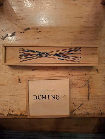 Vintage Domino & Mikado Set in Houten Doos beschikbaar voor biedingen