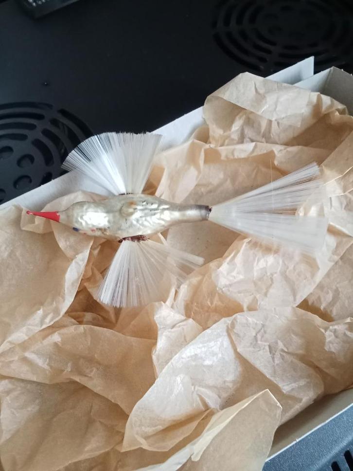 prachtige vogel met glazen oogje in meer zilver kleuring, Diversen, Kerst, Gebruikt, Ophalen of Verzenden