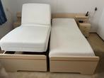 2 persoons bed, elektrisch, Tempur matrassen, Ophalen, Overige materialen, 90 cm, Beige