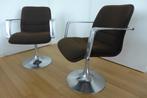 Paar fraaie design draaistoelen op tulpvoet, Ophalen, Gebruikt, Twee, Bruin