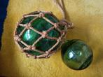 Glazen drijvers bollen vintage jaren 50 glas groen, Antiek en Kunst, Curiosa en Brocante, Ophalen of Verzenden