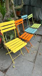 Vintage Franse bistro stoelen, Tuin en Terras, Ophalen, Gebruikt, Metaal