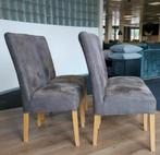 4 Microvezel Eetkamerstoelen - Blank Eiken, Ophalen, Gebruikt, Vier, Grijs